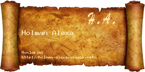 Holman Alexa névjegykártya